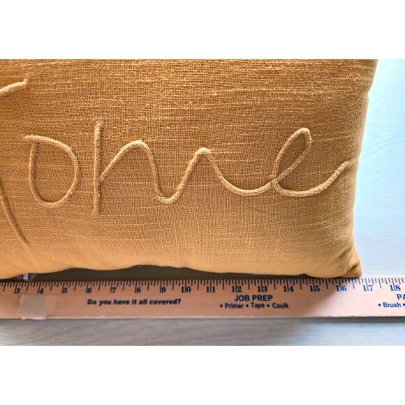 Pillow/Throw-Devi Designs-Gold-"HOME" Embossed-17x12 in-No Zipper-Throw Pillow - Picture 11 of 12